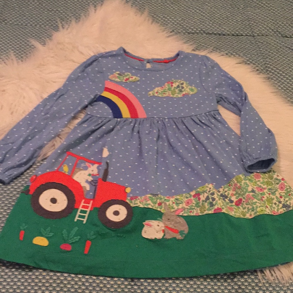 Mini Boden tractor bunny dress size 5-6